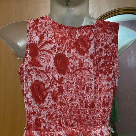 Sleeveless Summer maxi dress for woman. Red. - Picture 6 of 6